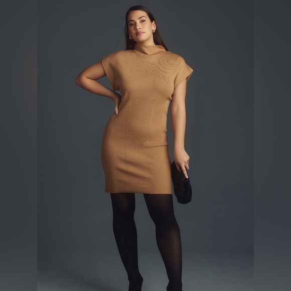 ✨ Anthropologie Mock-Neck Mini Dress Sz XL - Picture 4 of 11